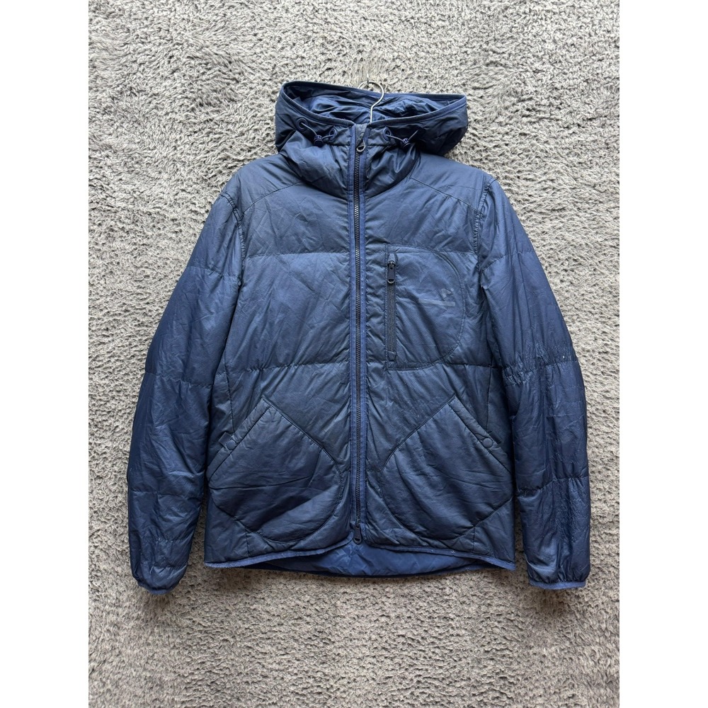 The Arrivals NYC Quilted Full Zip Hooded Down Puffer Jacket Blue Size S/M Unisex